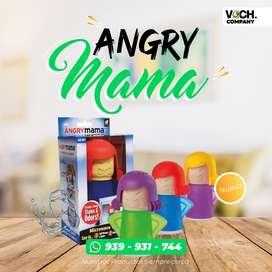 Angry Mama Limpiador de microondas a vapor con vinagre y agua